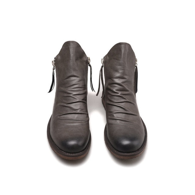 Retro Ankle Non-Slip Leather Boots Men