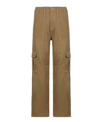 Pantalones holgados cargo lisos