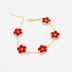 Pulseras De Flores Chapadas En Oro 18k