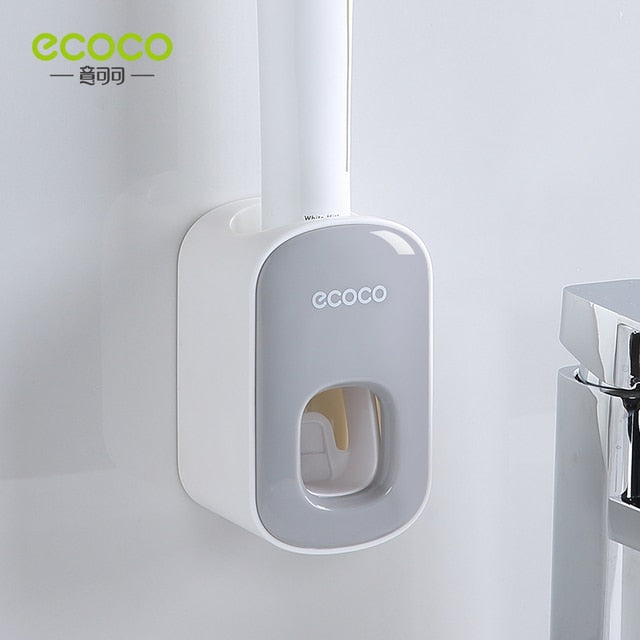 Dispensador automático de pasta de dientes de montaje en pared, exprimidor automático de pasta de dientes con soporte para cepillo de dientes para baño