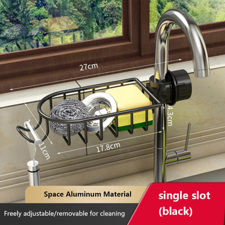 Sink Double Storage Rack, Stainless Steel Faucet Organizer