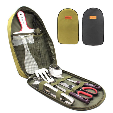 Camping Kitchen Organizer, Portable Case with Cooking Utensils