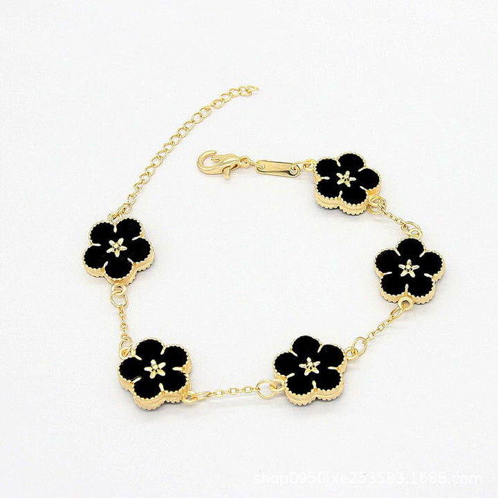 Pulseras De Flores Chapadas En Oro 18k