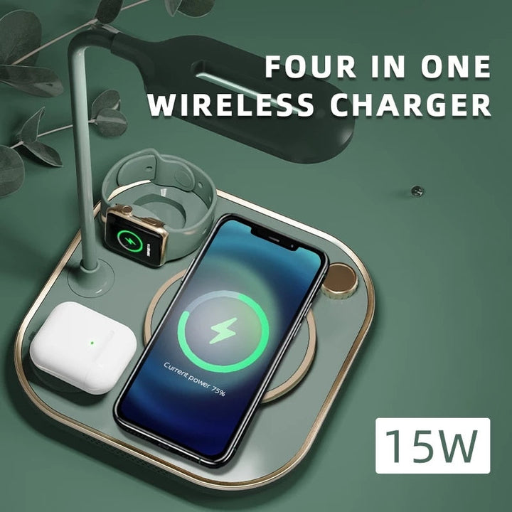 15w Fast 3 In 1 Wireless Charger Lamp