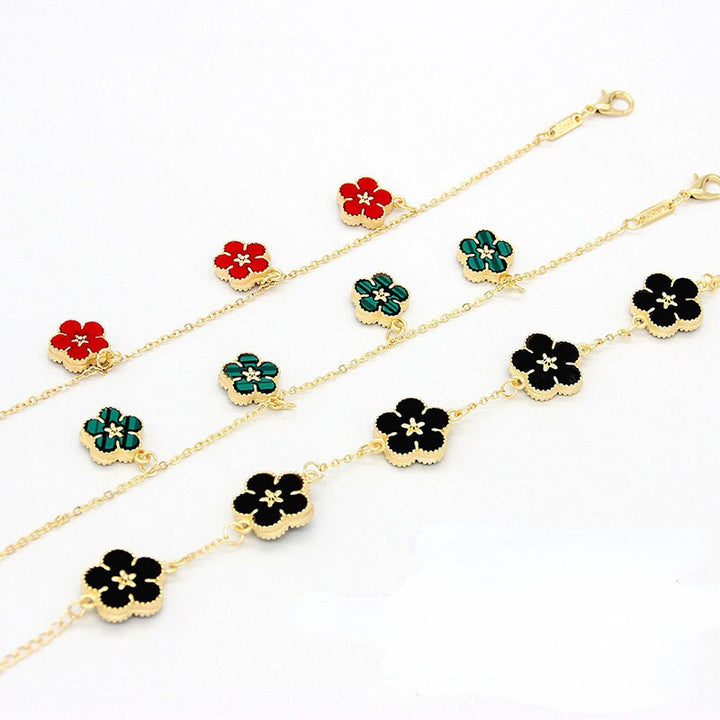 Pulseras De Flores Chapadas En Oro 18k