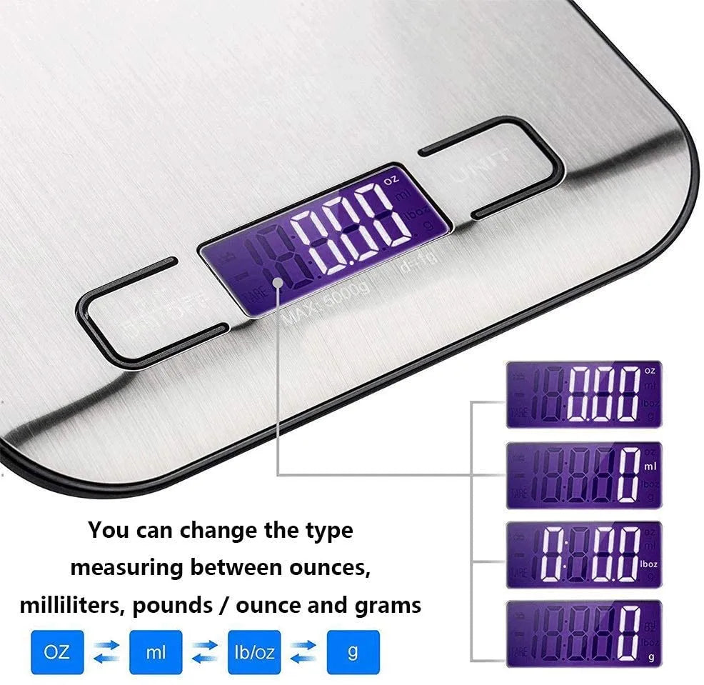 Digital Food Scale for Kitchen, USB Rechargeable, for Baking, Cooking, –  Bienêtre Marketplace