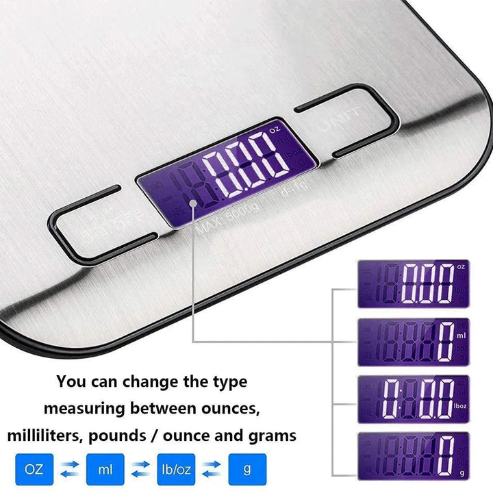 Digital Food Scale for Kitchen, USB Rechargeable, for Baking, Cooking, and Meal Prepping