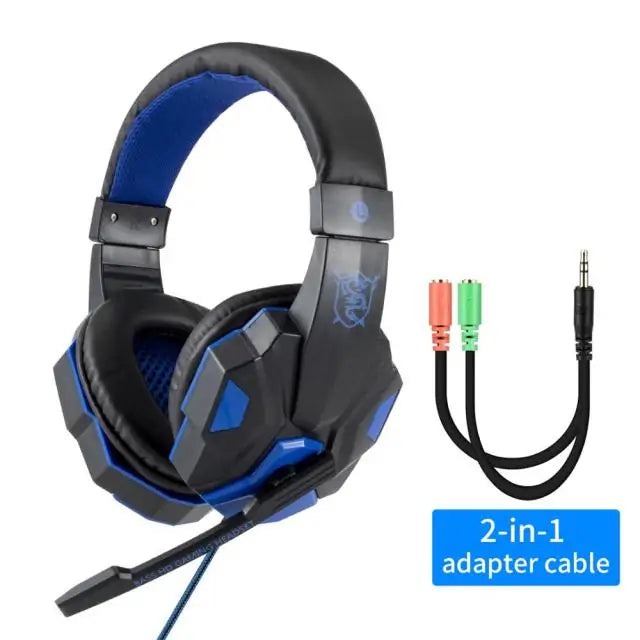 Auriculares para jugadores con cable y luz LED