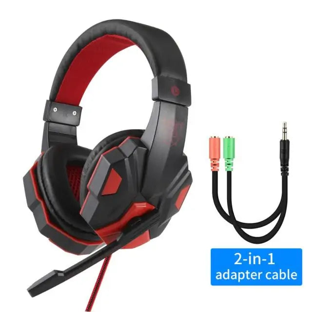 Auriculares para jugadores con cable y luz LED