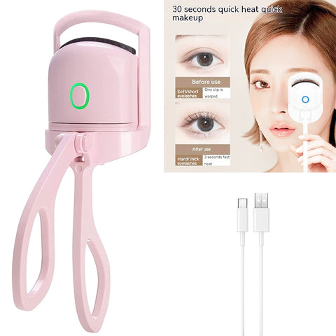 Thermal Eyelash Curler Makeup Tool Portable Electric & Rechargeable