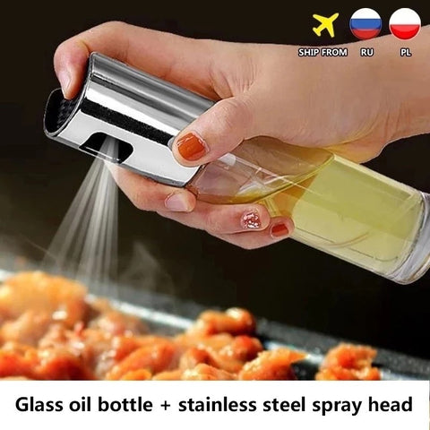 Oil Spray Glass Bottle with Stainless Steel Nozzle