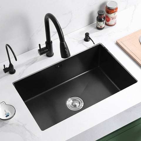 Stainless Steel Farmhouse Kitchen Sink, Single Bowl with Large Capacity, Drying Rack, and Soap Dispenser