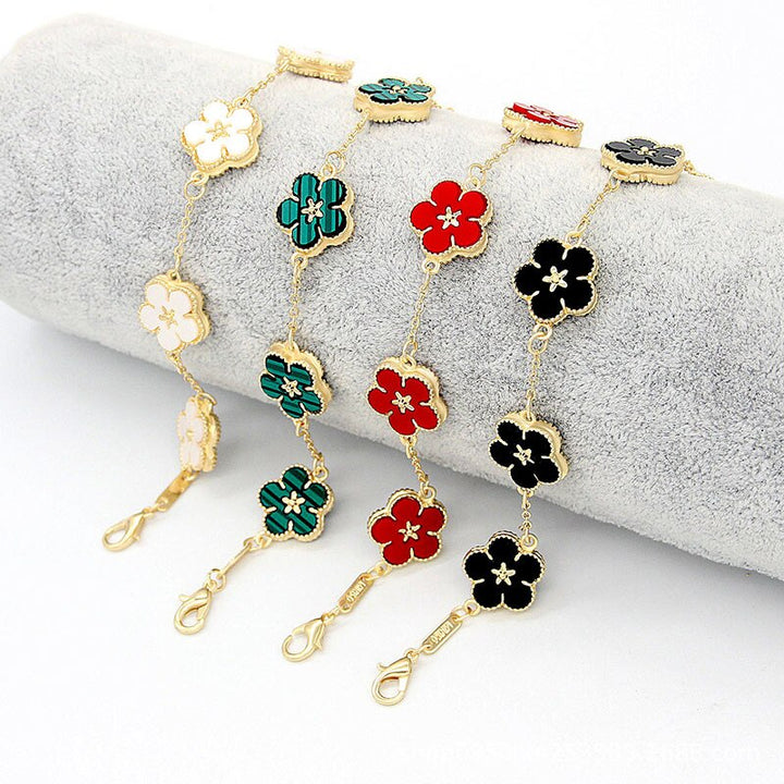 Pulseras De Flores Chapadas En Oro 18k