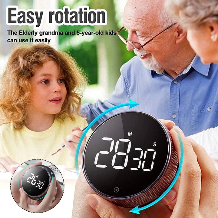 Digital Kitchen Timer with Large LED Display and Magnetic Mount