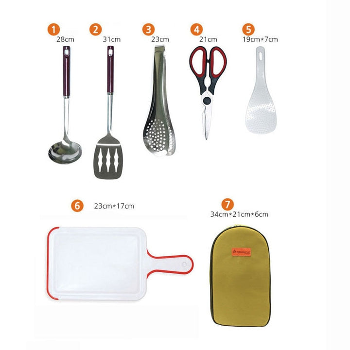 Organizador de cocina para acampar, estuche portátil con utensilios de cocina