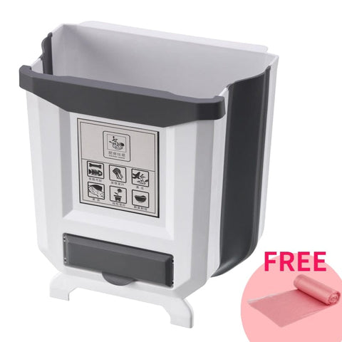 Collapsible Hanging Kitchen Trash Can for Cabinet, 1 Gallon Capacity